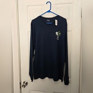 Old Navy Men's Dark‎ Blue Graphic Long Sleeve Tee